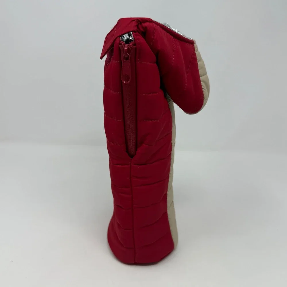 Puffin Drinkwear Cooler the Caddy Insulated Wine Bag Sleeping Bag Merlot Red Tan